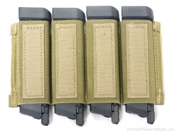 Pouch Magazine Pouch Cuadruple Pistola Conquer Mag Inner Insert SMG/9mm tan — Carregadores / Magazines — Airsoft Market PT
