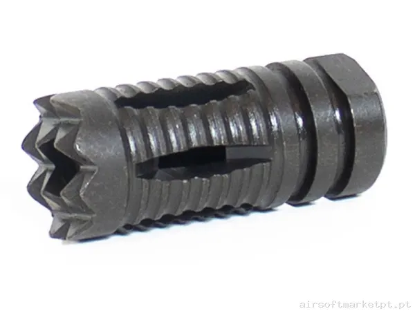 Externo Quebra-chamas Evolution CNC Steel Medieval Flash Hider negra — Acessórios & Componentes — Airsoft Market PT