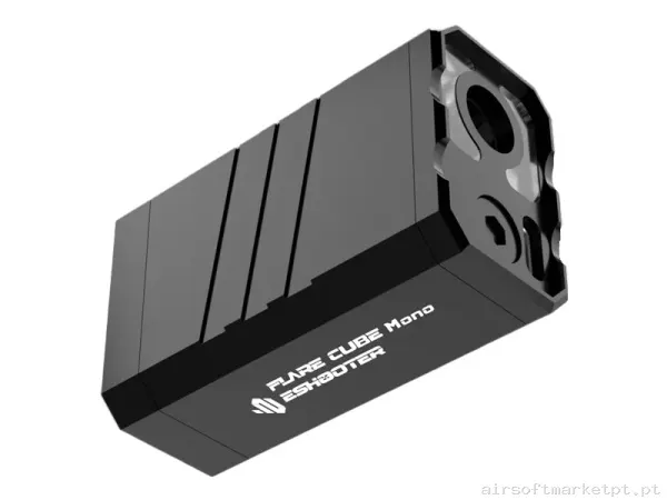 Silenciador Externo Trazador e-Shooter V801 Flare Cube Mono negro — Acessórios & Componentes — Airsoft Market PT