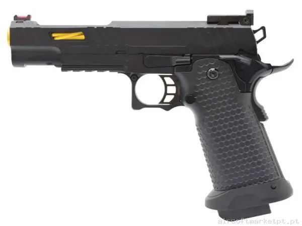 Réplica GBB Pistola Hi-Capa 5.1 Golden Eagle 3336 Custom negra/Dorada — Pistolas — Airsoft Market PT