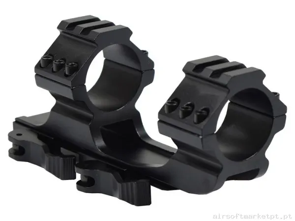 Externo Anilhas Altas 25/30mm Js Tactical Scope Mount QD Pretas — Acessórios & Componentes — Airsoft Market PT