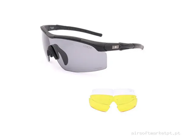 Gafa Corso Revenge Wing 3 con funda + 3 lentes intercambiables negro — Outros — Airsoft Market PT