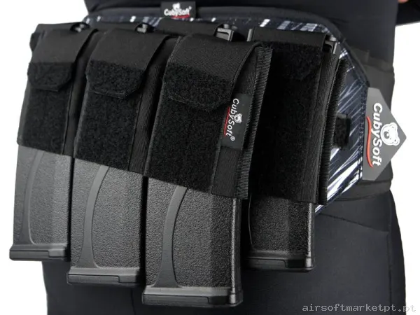 Pouch Magazine Pouch Septuple M4 Cubysoft Thunder Mag Pouch Ar Mag X4+3 negro — Coletes & Rigs — Airsoft Market PT
