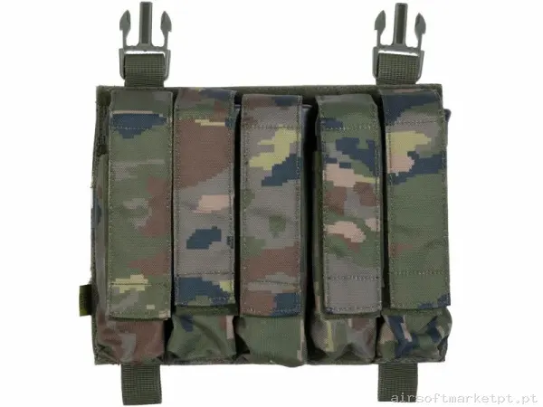 Pouch Magazine Pouch Quintuple Mp5/Mp7 Delta Tactics Force Solapa Detachable Boscoso Pixelado — Coletes & Rigs — Airsoft Market PT