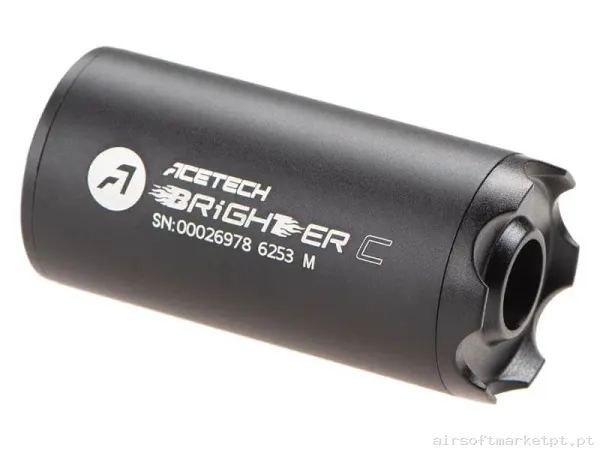 Externo Supressor Trazador Acetech Brighter C negro — Acessórios & Componentes — Airsoft Market PT