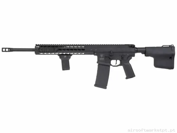 Réplica AEG M4 DMR Saigo Bushido Meiyo negra (Hex Custom) (Reac) — Rifles de Assalto (AR/M4/AK) — Airsoft Market PT