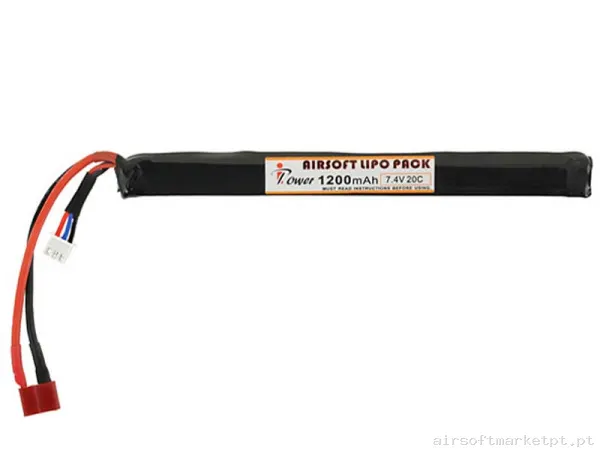 Bateria Lipo Stick Ipower 1200mah 7.4v 20c (T-Plug) — Baterias & Carregadores — Airsoft Market PT