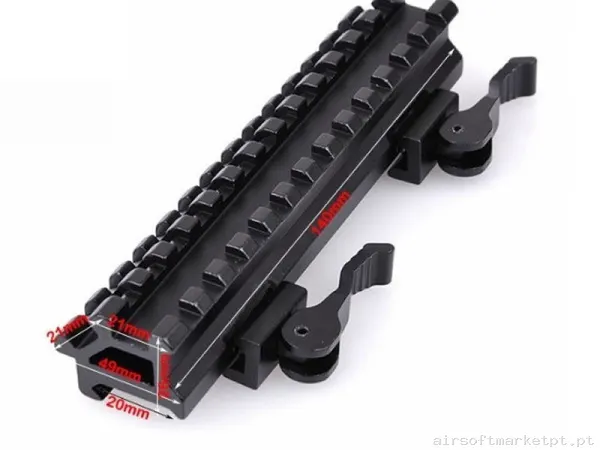 Montura 140 mm con anclajes qd con rail 45 — Miras & Ópticas — Airsoft Market PT
