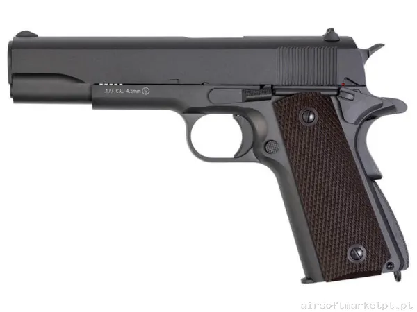 Airgun CO2 4.5mm Pistola KWC 1911 Hwk402 Blowback Metal negra — Pistolas — Airsoft Market PT