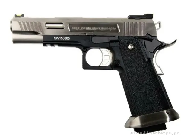 PISTOLA WE HI-CAPA 5.1 T.REX GAS Negra/Plata — Pistolas — Airsoft Market PT