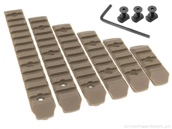 Externo Trilho M-Lok Bo Manufacture tan Pack 6u — Acessórios & Componentes — Airsoft Market PT