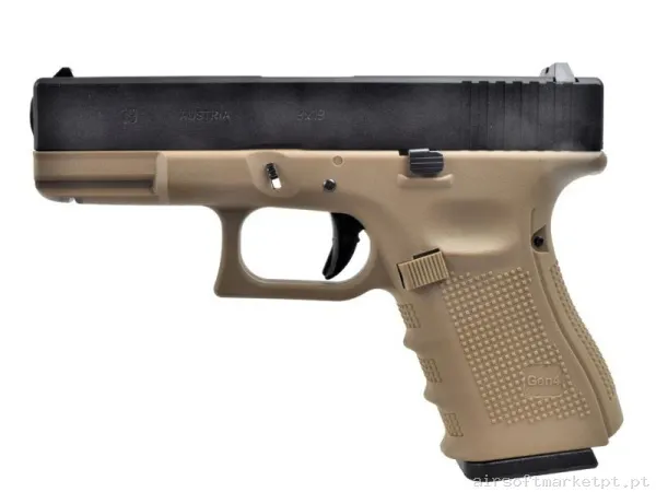 Pistola Glock 19 GEN4 WE GAS Tan/Negra — Pistolas — Airsoft Market PT