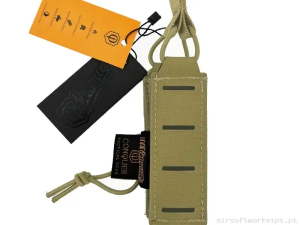 POUCH PORTACARGADOR PISTOLA CONQUER CORTE LÁSER TAN — Coletes & Rigs — Airsoft Market PT