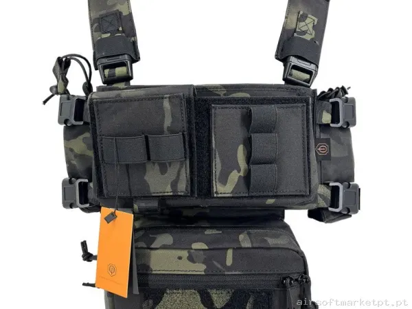 Chest Rig Conquer Multicam Black — Coletes & Rigs — Airsoft Market PT
