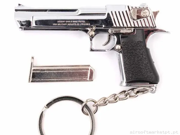 Llavero Funcional Pistola Desert Eagle 6.6 Cm Plateada — Acessórios & Componentes — Airsoft Market PT
