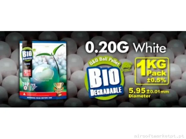 Bbs Muniçao 0,20 BIO G&G Branco — Munição (BBs) — Airsoft Market PT