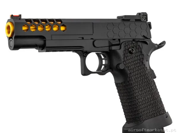 Pistola GBB Hi-Capa 5.1 Golden Eagle Excaut negra-dorada — Pistolas — Airsoft Market PT