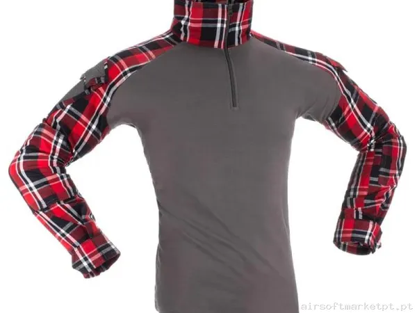 Camiseta Combate Invader Gear Flannel vermelha — Vestuário (Fardas) — Airsoft Market PT