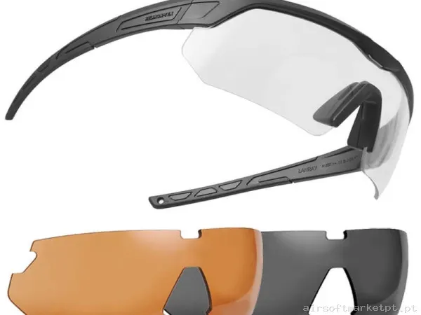 Óculos Helikon-Tex 3 Lentes Lanray Glasses Shooting Pro Set negra — Proteção Ocular & Facial — Airsoft Market PT
