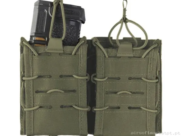 Pouch Magazine Pouch Doble M4 Mil-Tec Open Top Flex Double Mag verde od — Coletes & Rigs — Airsoft Market PT