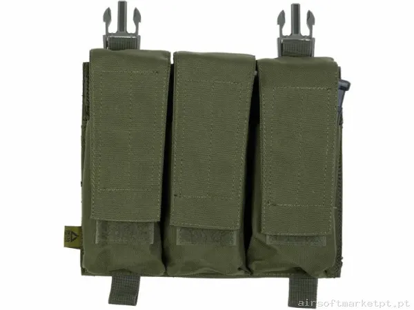 Pouch Magazine Pouch Triple M4 Delta Tactics Force Solapa Detachable verde od — Coletes & Rigs — Airsoft Market PT