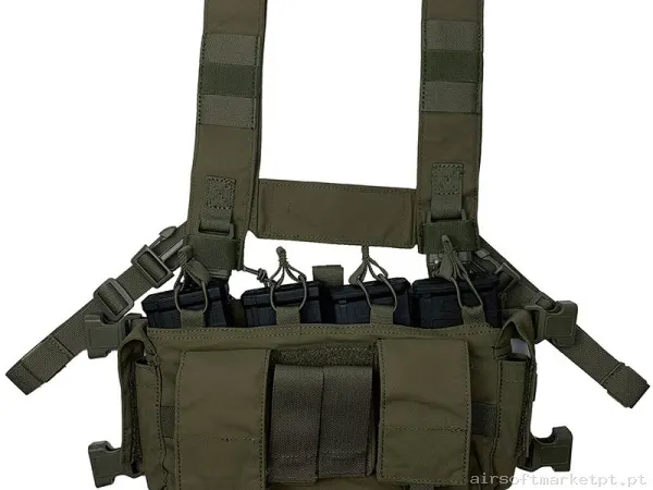 Colete Chest Rig Conquer Multi Chest Rig Verde Ranger — Coletes & Rigs — Airsoft Market PT