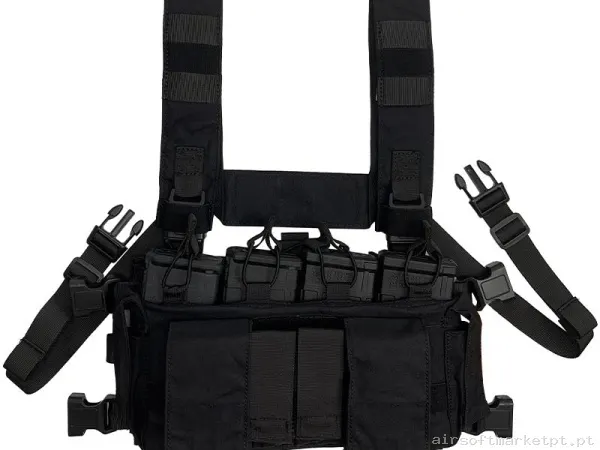 Chaleco Chest Rig Conquer Multi Chest Rig negro — Coletes & Rigs — Airsoft Market PT