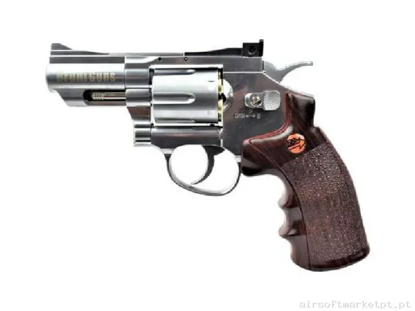 Airgun CO2 4.5mm Revólver Bruni 2.5" Full Metal BR-708S Prata — Pistolas — Airsoft Market PT
