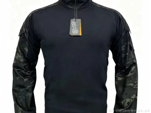 CAMISETA COMBATE CONQUER G3M SHIRT ESTILO MULTICAM BLACK — Vestuário (Fardas) — Airsoft Market PT