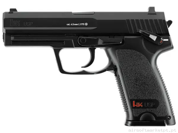 Airgun CO2 4.5mm Pistola Umarex H&K USP negra — Pistolas — Airsoft Market PT
