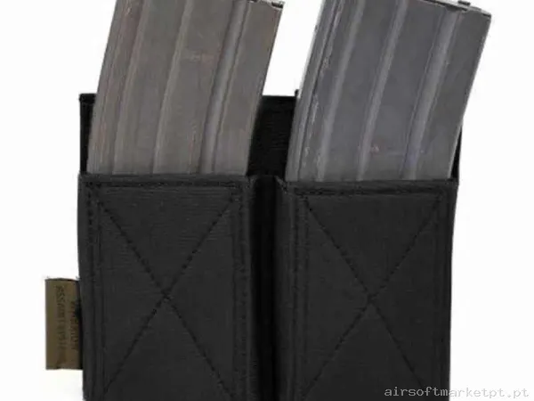 Pouch Magazine Pouch Doble M4/Ak Warrior Assault Elastico negro — Coletes & Rigs — Airsoft Market PT