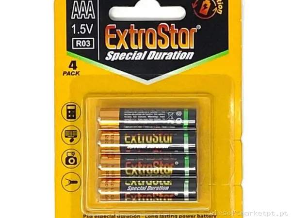 Pilha Aaa Extrastar Jr0394b Pack 4u — Baterias & Carregadores — Airsoft Market PT