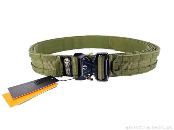 Cinturão tático MOLLE Conquer Double Belt verde od — Gear Táctico — Airsoft Market PT