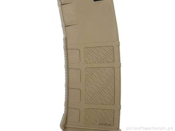 Magazine Réplica Midcap M4 Amarok Fast Feed A8 Polímero 250 Bbs tan — Carregadores / Magazines — Airsoft Market PT