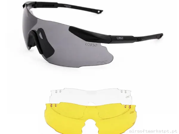 Gafa Corso Revenge Sinker 3 Lentes Negra — Proteção Ocular & Facial — Airsoft Market PT