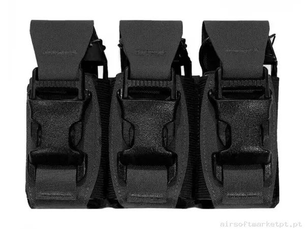 Pouch Portagranada 40mm Triple Flash Bang Warrior Assault Láser Cut negro — Coletes & Rigs — Airsoft Market PT