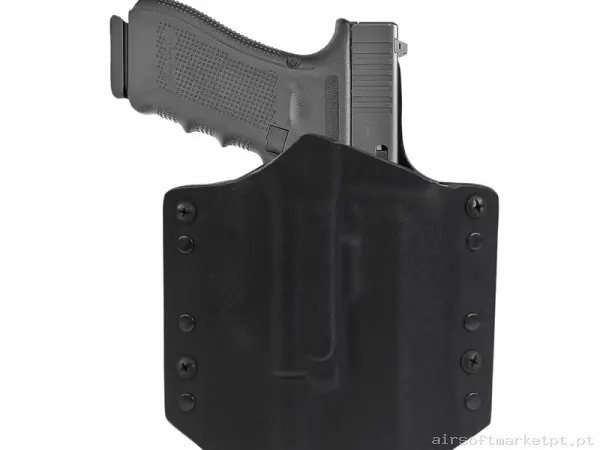 Pistolera Rígida Glock 17/19 Warrior Assault Ares Compatível com X300/X400 Kydex preta — Coletes & Rigs — Airsoft Market PT