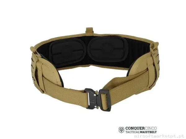 Conquer First Line CINCO Waist Belt Tan — Gear Táctico — Airsoft Market PT