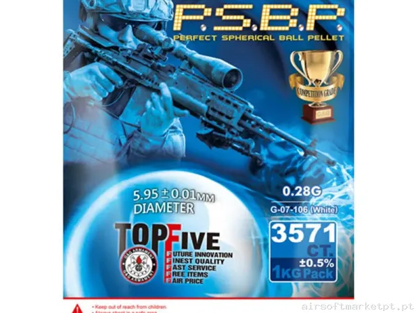 BBs 0.28g G&G 1kg Brancas — Munição (BBs) — Airsoft Market PT