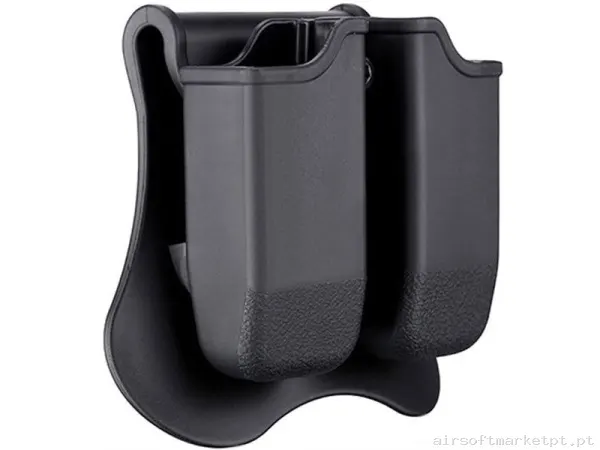 Portacargador Doble Pistola Rigida Amomax G17-18-19 Negra — Coletes & Rigs — Airsoft Market PT