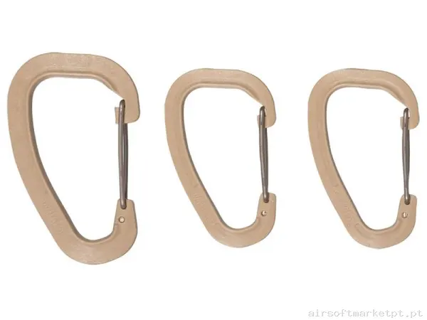 Conjunto de Mosqueton Wildo Carabiner Polímero coyote Pacote 3u — Outros — Airsoft Market PT