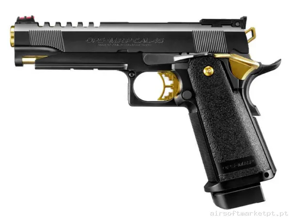 Réplica GBB Pistola Hi-Capa 5.1 Tokyo Marui Gold Match preta — Pistolas — Airsoft Market PT