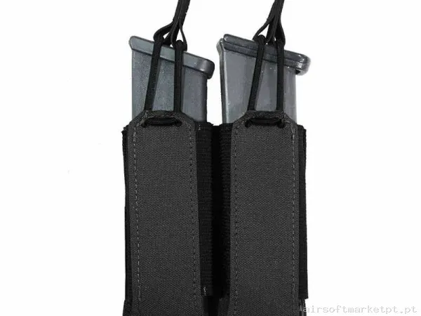 Pouch Magazine Pouch Doble Pistola 9mm Warrior Assault Laser Cut Open Top negro — Carregadores / Magazines — Airsoft Market PT