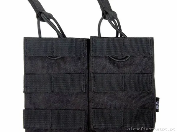 Pouch Magazine Pouch Doble G36/Ak/M14/Sr25 Delta Tactics Open Top preto — Coletes & Rigs — Airsoft Market PT