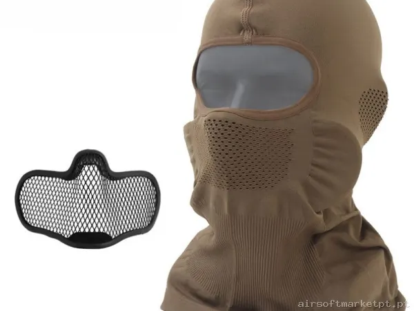 Máscara de Proteção Balaclava Wosport V1 Headgear tan — Proteção Ocular & Facial — Airsoft Market PT