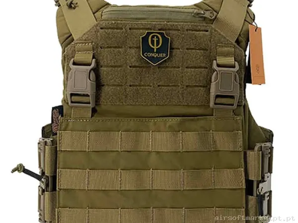 CHALECO CONQUER CQR GEN2 VEST COYOTE — Coletes & Rigs — Airsoft Market PT