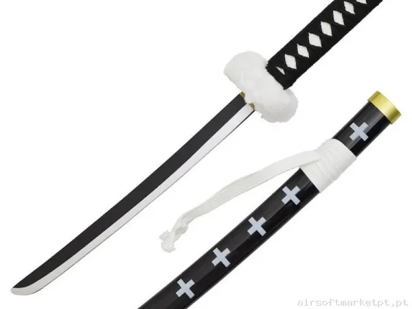 Katana Ornamental Mini Estilo One Piece Zs521bkmi-Wd (Lâmina de Bambu) (Com Suporte) — Ferramentas — Airsoft Market PT