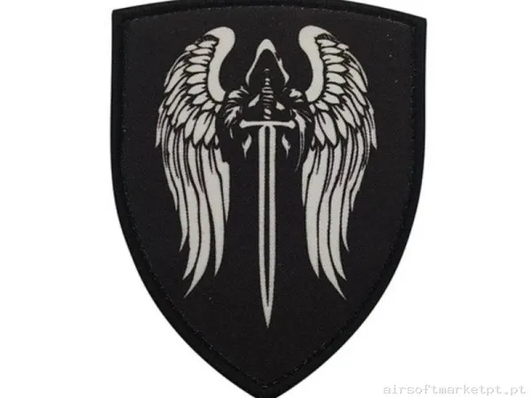 Parche Tela Oem Angel F197 negro/Blanco — Patches & Decoração — Airsoft Market PT