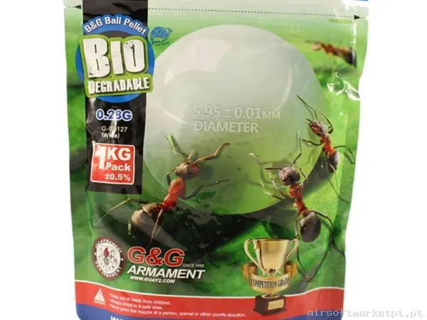 BBs Bio 0.28g G&G 1kg Brancas — Munição (BBs) — Airsoft Market PT