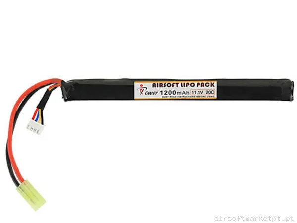 Bateria Lipo Stick Ipower 1200mah 11.1v 20c — Baterias & Carregadores — Airsoft Market PT
